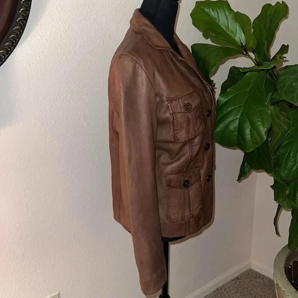 Sundance Tan Leather Blazer - Picture 4 of 14